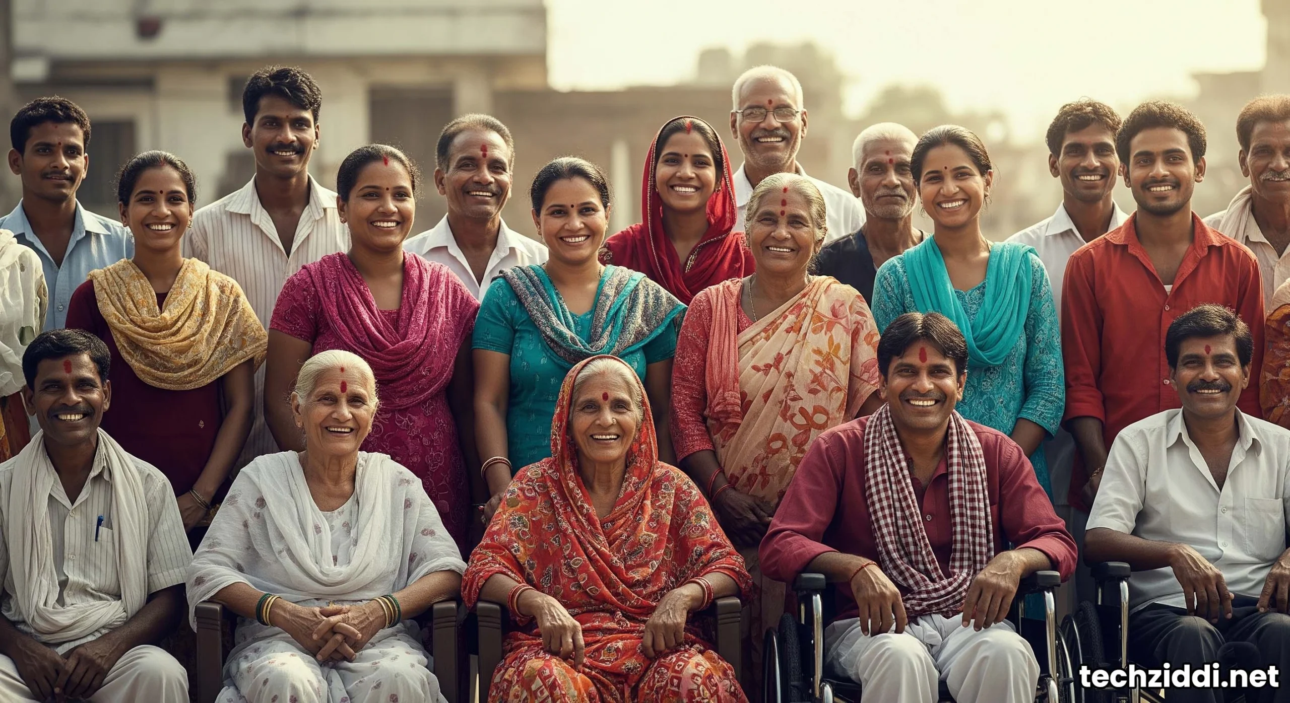 Diverse Indian citizens benefiting from PMAY scheme 2025.